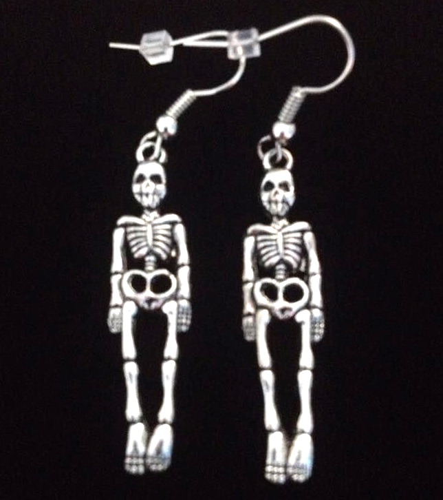 *No.860 Standing Skeleton Earrings