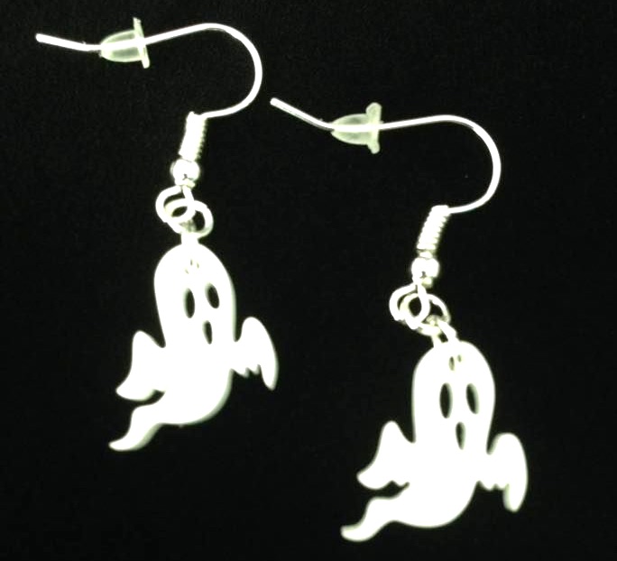 *No.885 Mini White Ghost Earrings