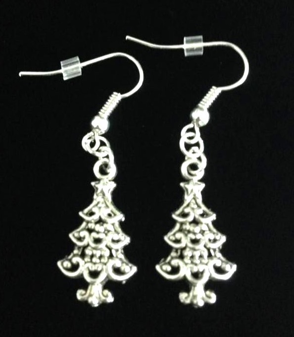 *No.1159 Ornate Christmas Tree Earrings