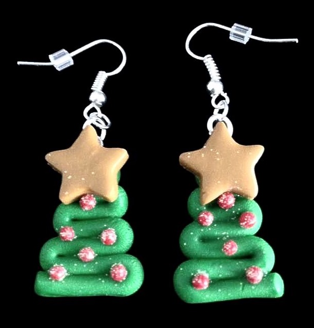 *No.1154 Christmas Tree Earrings