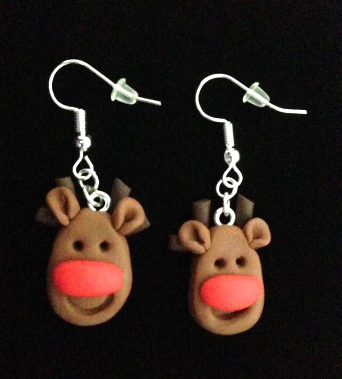 *No.1180 Reindeer Face Earrings