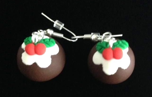 *No.1163 Christmas Pudding Earrings