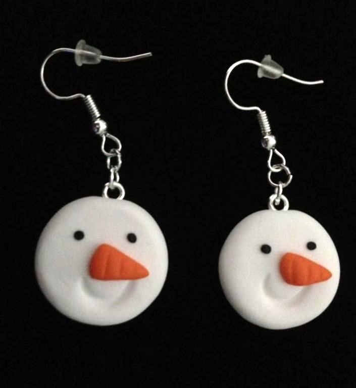*No.1179 Snowman's Face Earrings