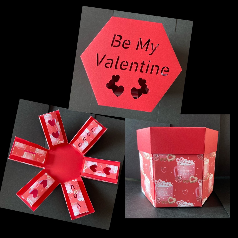 Be My Valentine, Valentine's Day Themed Exploding Box (Made to Order)