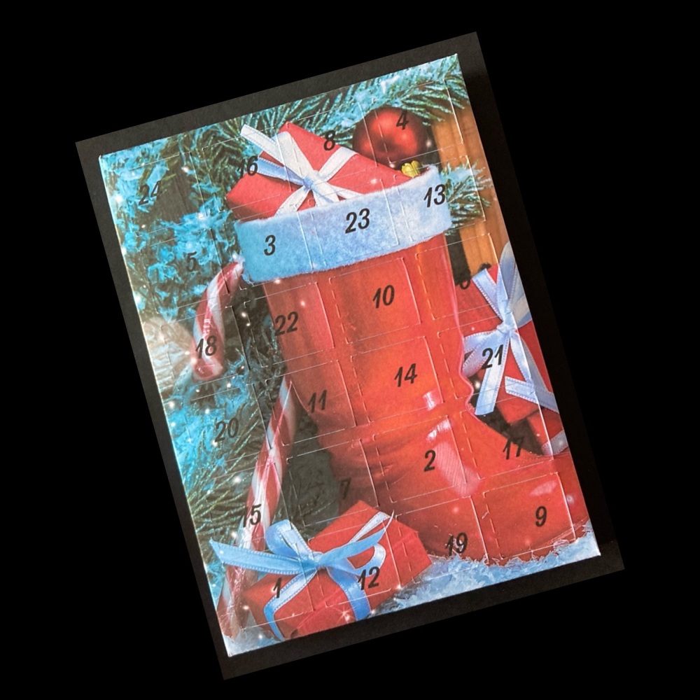24 Day Santa&rsquo;s Boot Portrait Advent Calendar in Red, White and Green