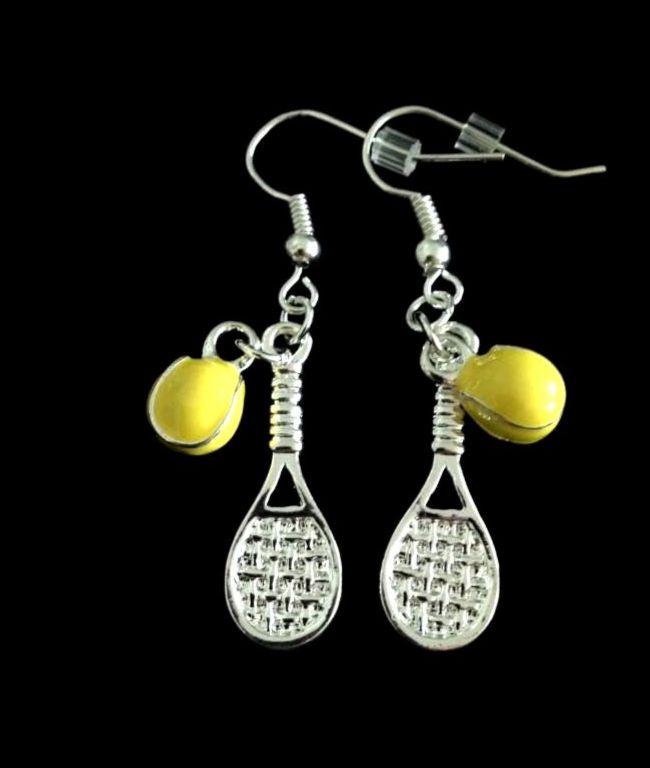*No.138 Tennis Racket and Ball Earrings