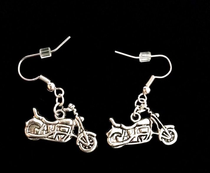 *No.1503 Tibetan Silver Motorbike Earrings