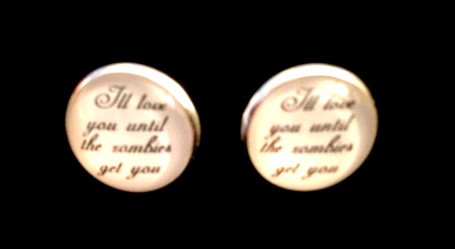 *No.1526 I'll Love You Till The Zombies Get You Stud Earrings