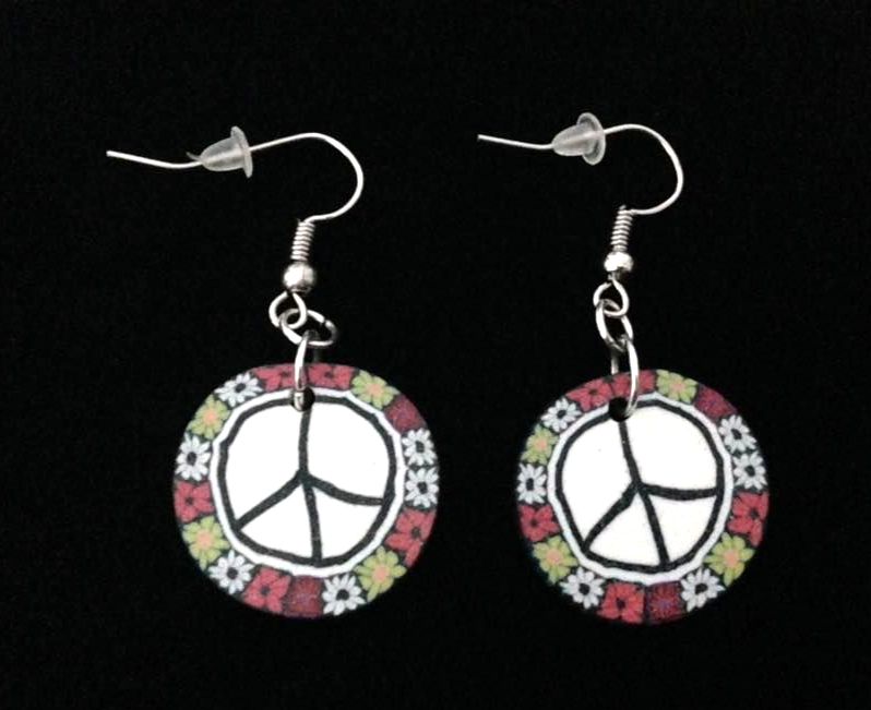 *No.230 Peace Symbol Charm Earrings