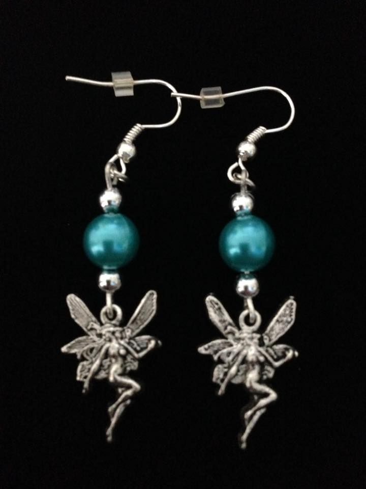 No.244 Turquiose Bead and Fairy Charm Earrings