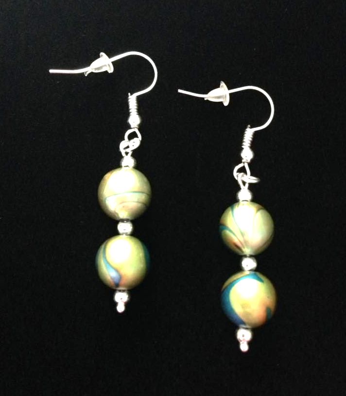 *No.282 Swirl Bead Earrings