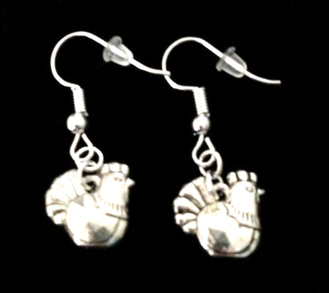 *No.428 Mini Chicken/Rooster Earrings