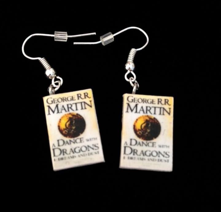 *No.459 A Dance with Dragons / Game of Thrones Mini Book Earrings