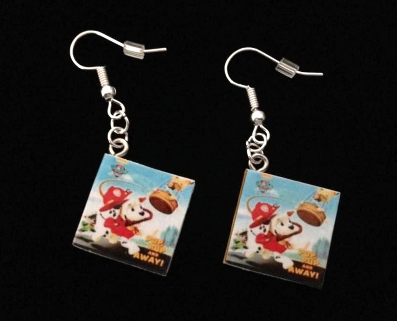 *No.475 Dog Patrol Pup Pup and Away Mini Book Earrings