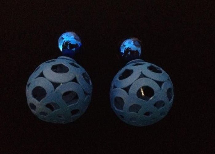 *No.503 Dark Blue Filigree Double Sided Bead Stud Earrings