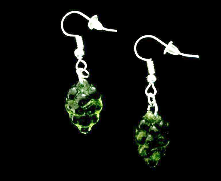 *No.619 Mini 3D Green Grape Earrings