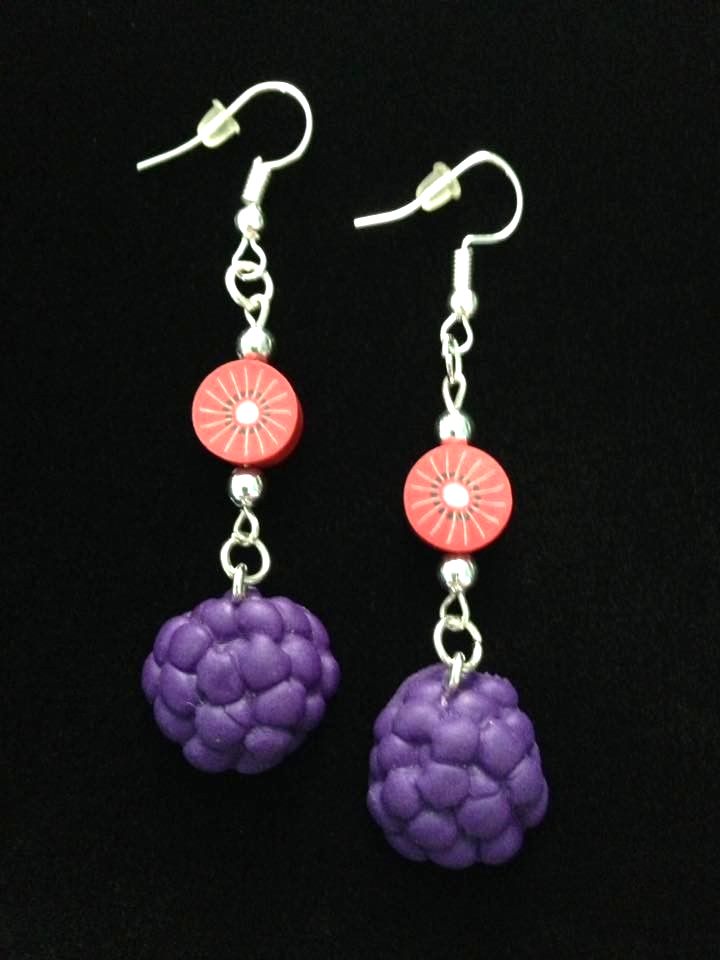 *No.664 Fruit Slice and Berry Charm Earrings