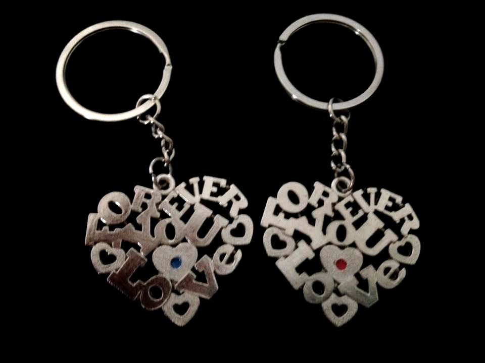 No.22 Set of 2 Heart Keyring