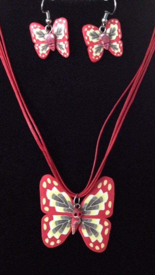No.30 Red Butterfly Jewellery Set