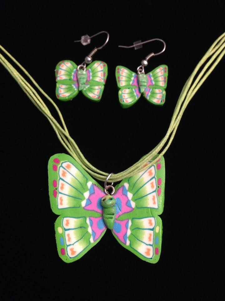 No.51 Green Butterfly Jewellery Set