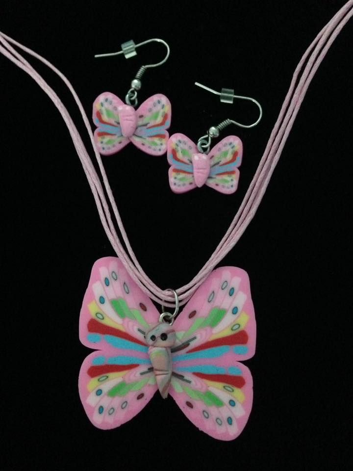 No.56 Pink Butterfly Jewellery Set
