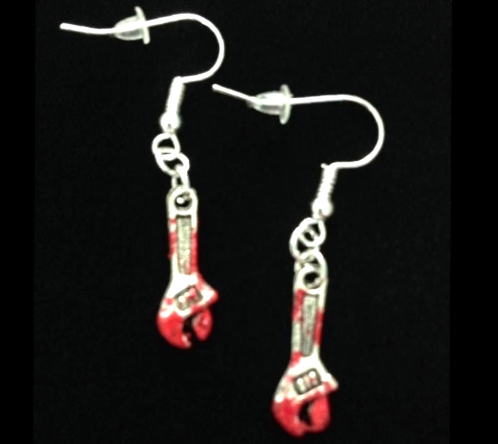 *No.851 Blood Soaked Adjustable Spanner Earrings