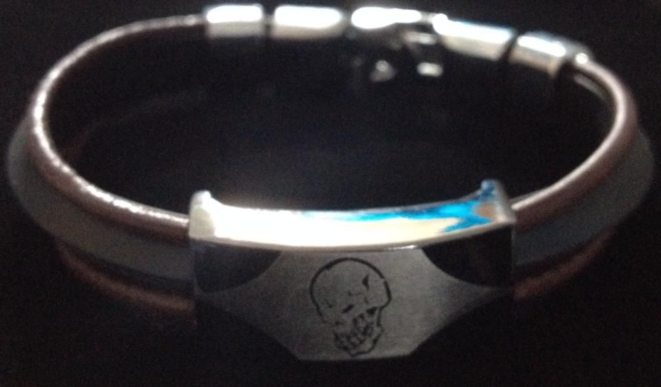 No.15 Brown and Black Skull Wristband