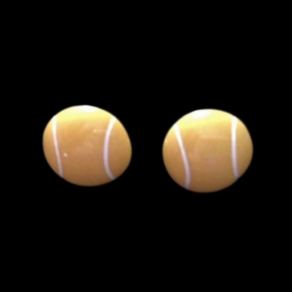 *No.213 2D Tennis Ball Stud Earrings