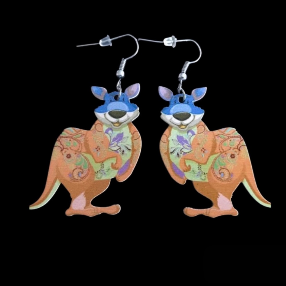 *No.383 Multicoloured Kangaroo Earrings