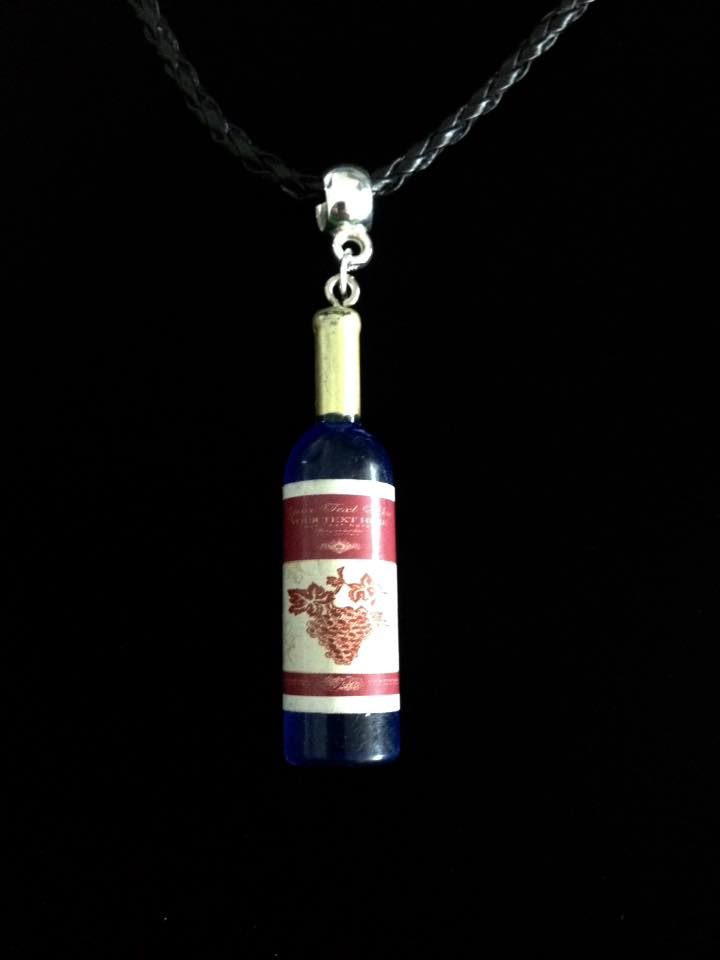No.30 Blue Wine Bottle Necklace