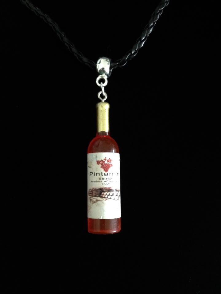 No.32 Pink Wine Bottle Necklace
