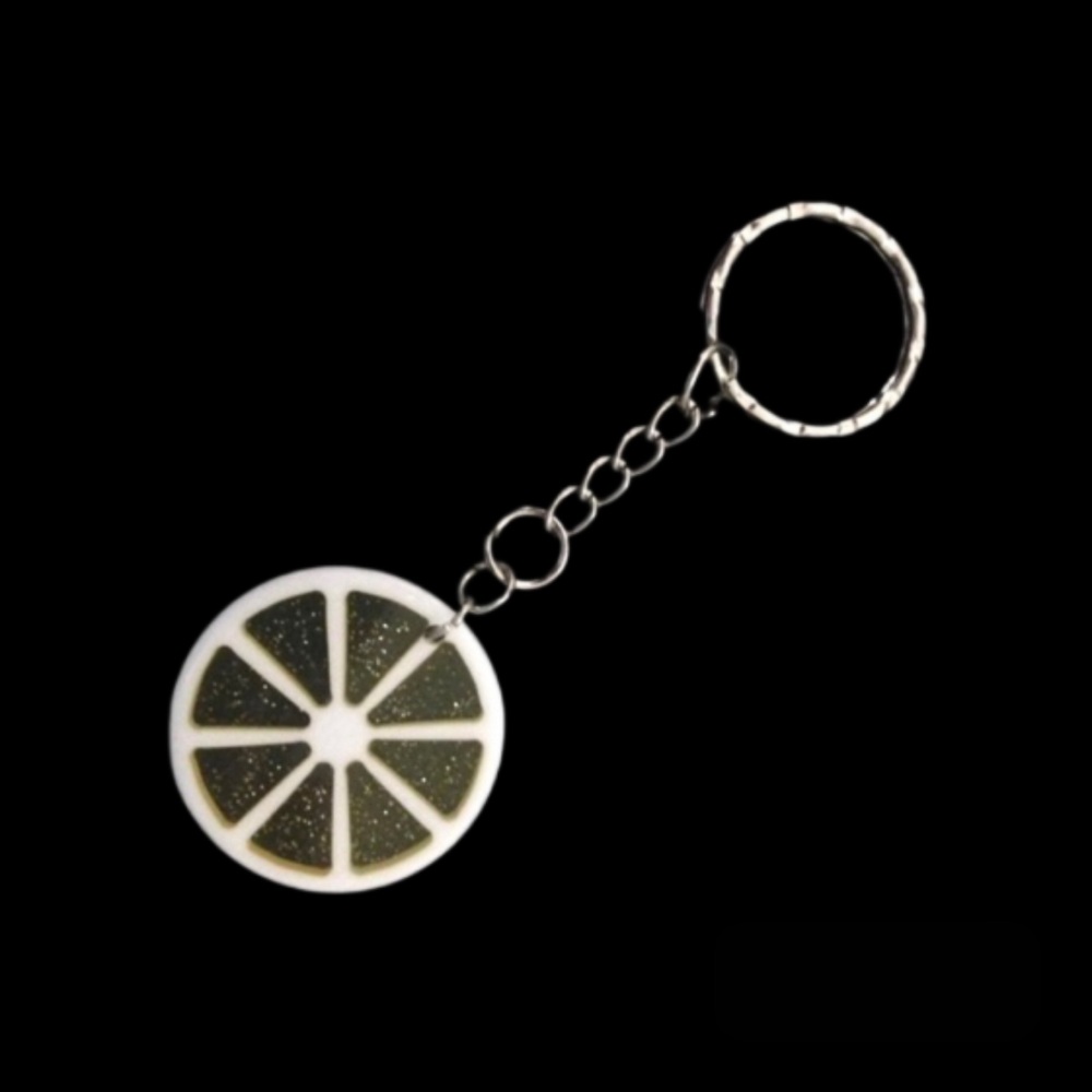 No.41 Glittery Orange Slice Keyring