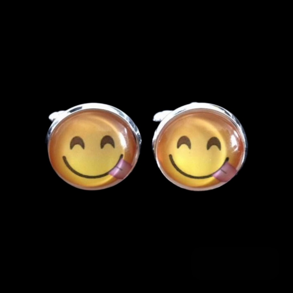 No.37 Tongue Hanging Out Emoji Cufflinks