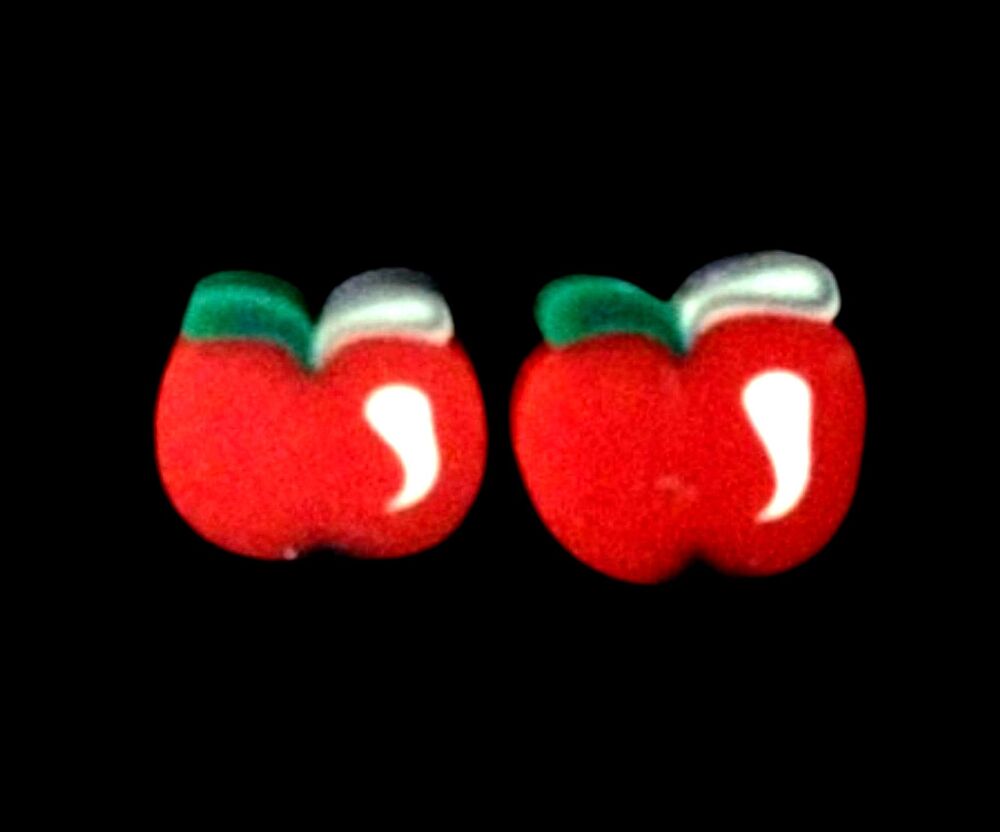 *No.608 Mini Apple Slice Stud Earrings