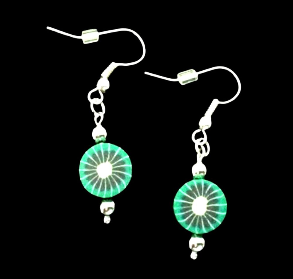 *No.623 Mini Kiwi Fruit Slice Earrings