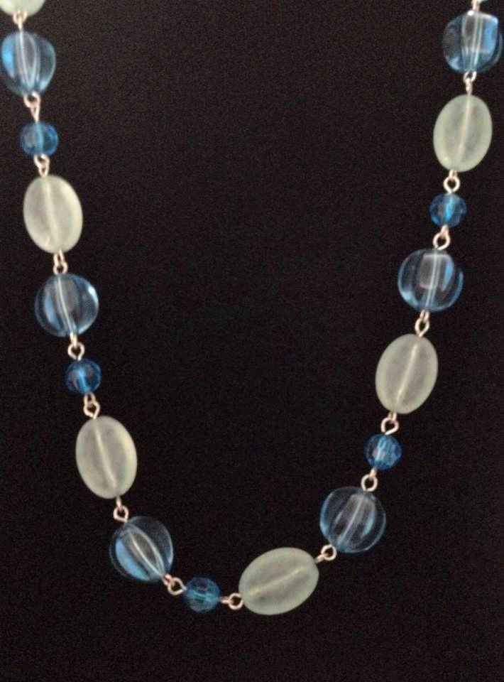 No.5 Blue and Green Bead Necklace