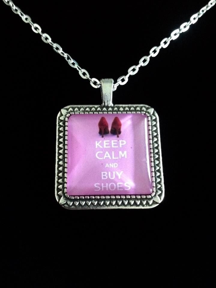 No.19 Keep Calm and Buy Shoes Sign Necklace