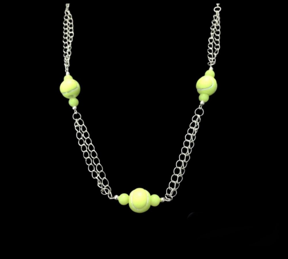 No.7 Tennis Themed Chain and Bead Necklace