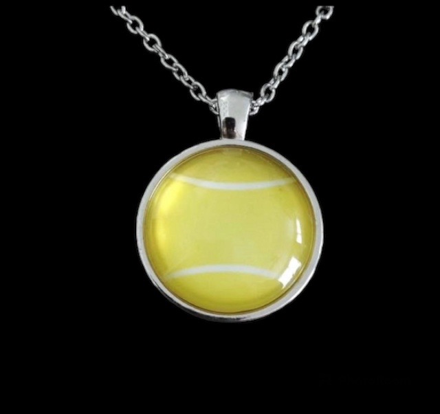 No.36 Yellow and White Tennis Ball Necklace