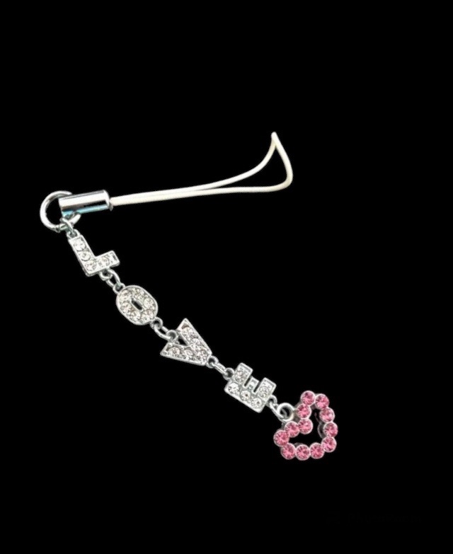 No.32 Pink and Silver Love Lanyard