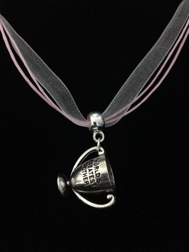 No.40 Light Pink 'Worlds Greatest Mother' Trophy Cup Necklace