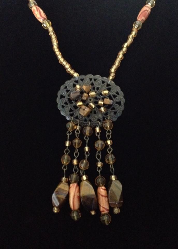 No.49 Bronze, Brown and Orange Bead Necklace