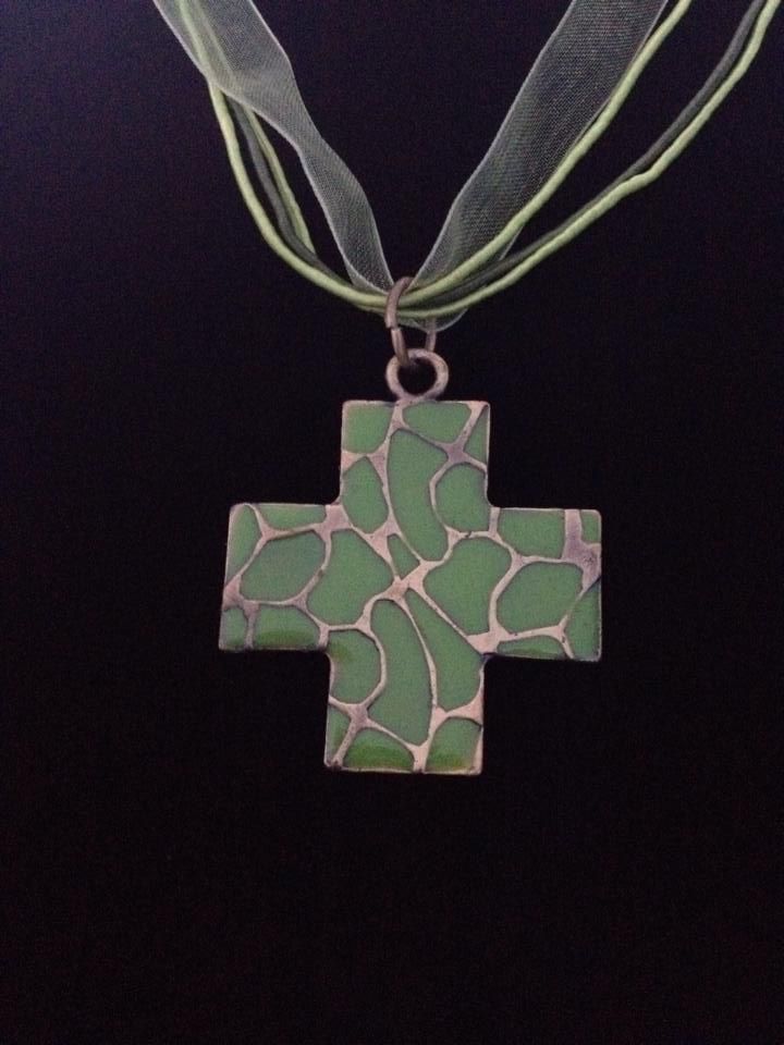 No.114 Green Cross Necklace