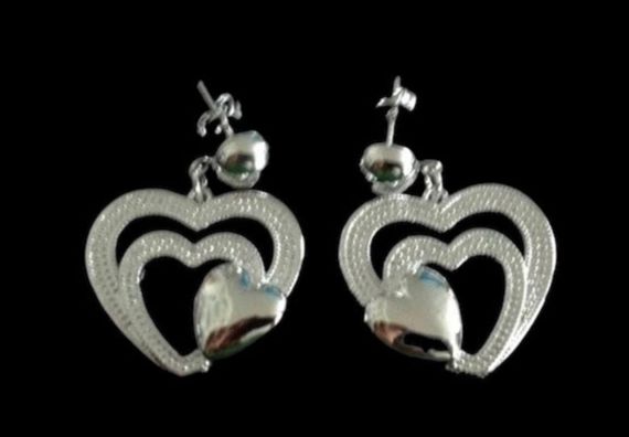 *No.700 Silver Triple Heart Stud Earrings
