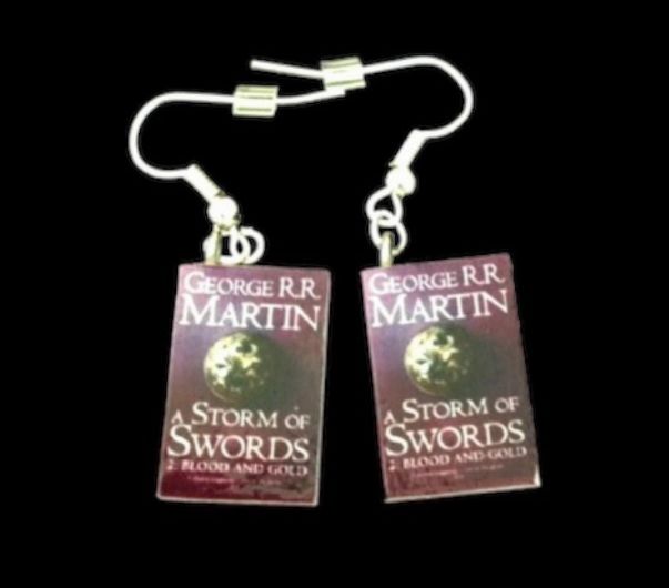 *No.456  A Storm of Swords / Game of Thrones Mini Book Earrings