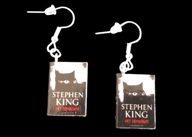 *No.903 Pet Cemetary Mini Book Earrings