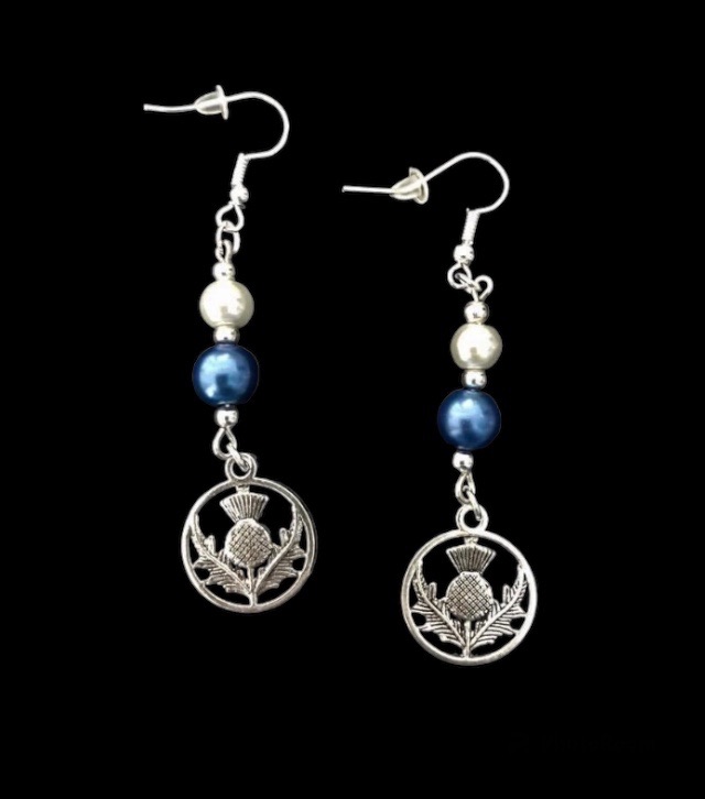 *No.415 Thistle Charm and Bead Earrings