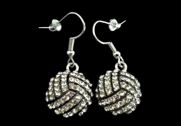 *No.118 Rhinestone Football Earrings