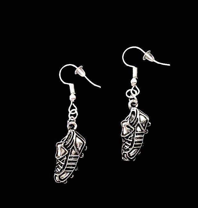 *No.242 Tibetan Silver Football Boot Charm Earrings
