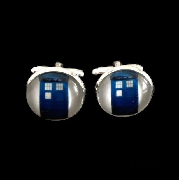 No.66 Tardis Telephone Box Cufflinks
